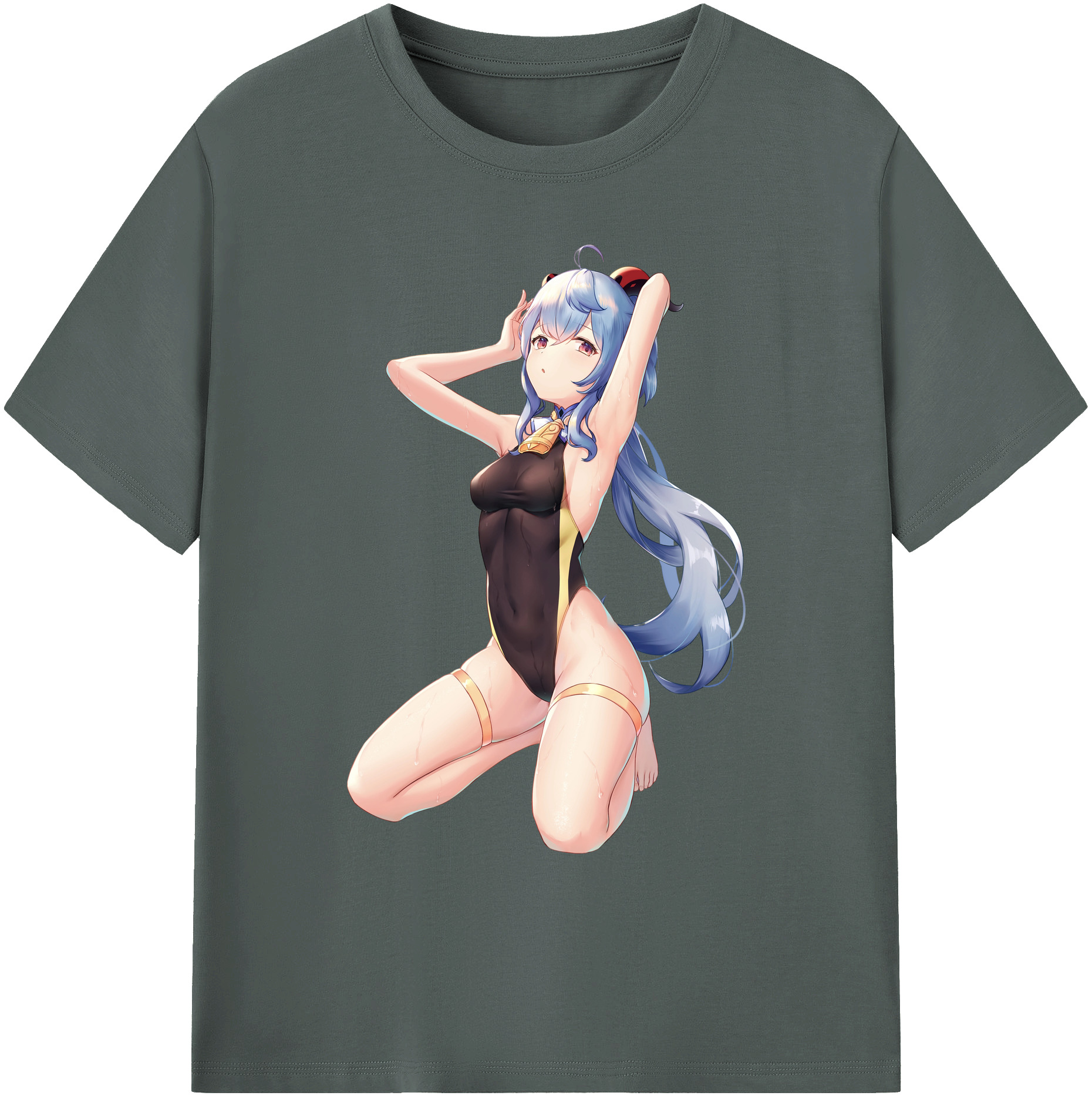 げんし神 甘雨 かんう genshin Ganyu 綿100％ メンズ半袖Tシャツ｜肌触りやわらか＆通気性